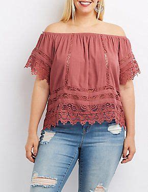 Plus Size Crochet Trim Cold Shoulder Top Charlotte Russe Plus Size