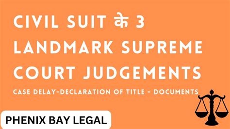 Civil Suit के 3 Landmark Supreme Court Judgements On Case Delay Declaration Of Title Documents