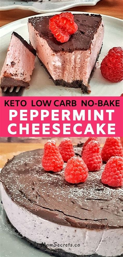 Easy Keto Low Carb No Bake Peppermint Cheesecake