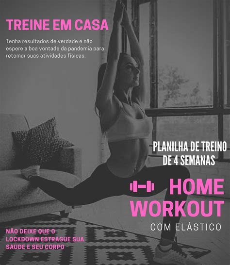 Treino em casa para Mulheres elástico Planilha de 4 semanas