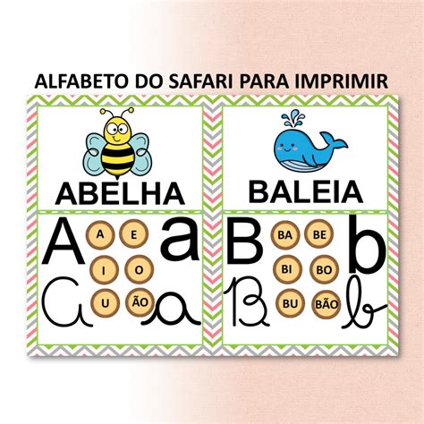 ALfabeto do safari para imprimir Clécia Teixeira