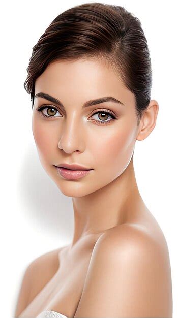 Premium Photo Portrait Of Deep Blonde Haired Woman With Elegant Wavy Long Hairstyle Wearing In