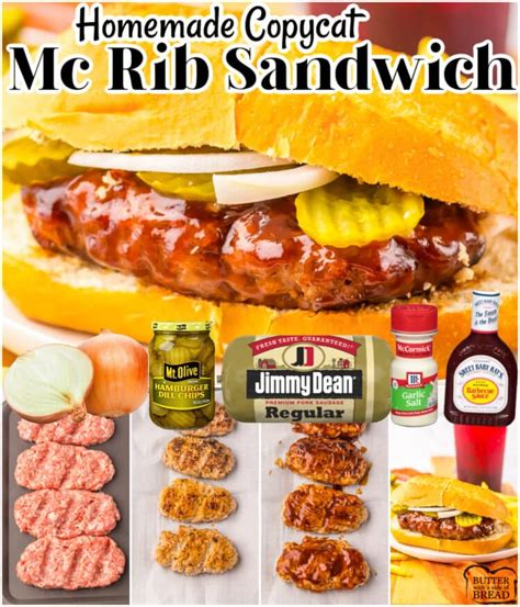 Copycat Mc Rib Sandwich Butter With A Side Of Bread