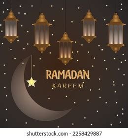 Vector Realistic Threedimensional Ramadan Kareem Illustration Stock