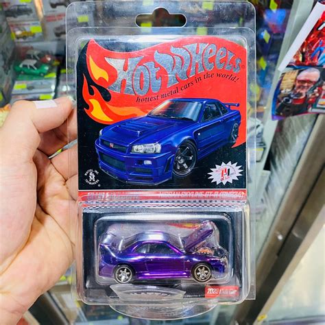 Hot Wheels 2020 RLC Redline Club Exclusive Nissan Skyline GT R R34 BNR34 Purple Button And Patch