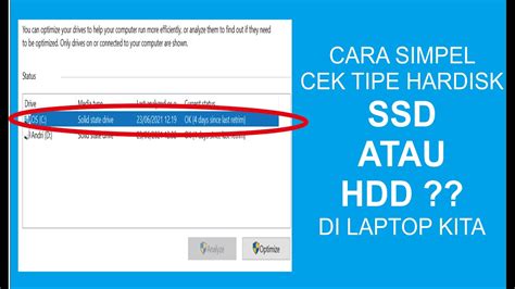 CARA CEK HARDISK LAPTOP APAKAH SSD ATAU HDD YouTube