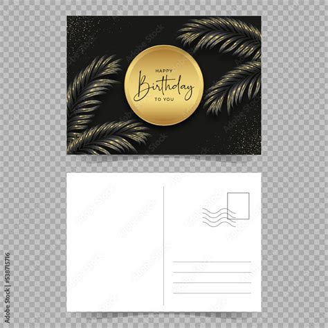 Vector happy birthday to you postcard template. Greetings card happy ...