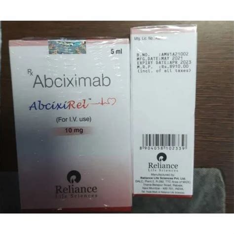 Reliance Abciximab Abcixirel 10mg Injection For Hospital As Suggested