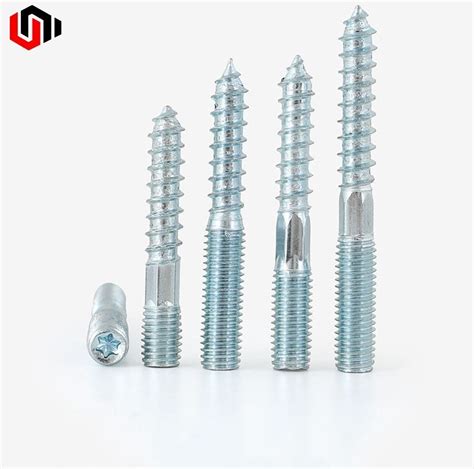 Manufacture Double Thread Dowel Screw Hanger Bolt With Hex Shank Zinc Plated China Screw And