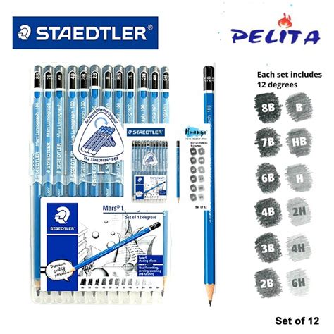 Staedtler Mars Lumograph Pencil Set Of 12 Ready Stock Lazada