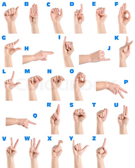 Hand sign language alphabet | Stock image | Colourbox