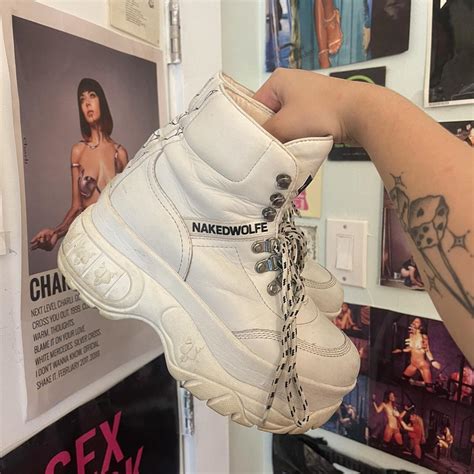Size US 8 Naked Wolfes In Good Condition Only Flaw Depop