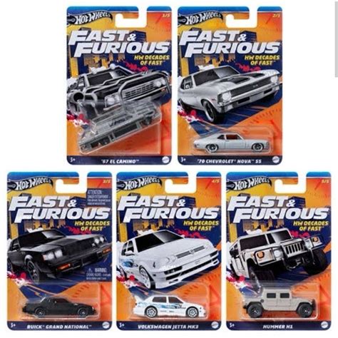 2024 Hot Wheels Fast Furious HW Decades Of Fast Set Of 5