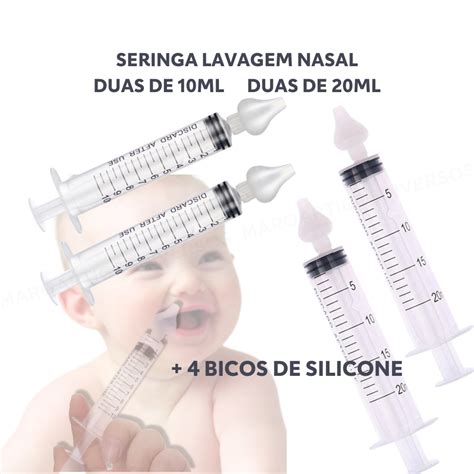 Seringa Lavagem Nasal Infantil E Adulto Limpeza Do Nariz Bico De