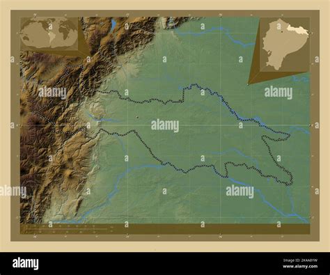 Sucumbios Province Of Ecuador Colored Elevation Map With Lakes And