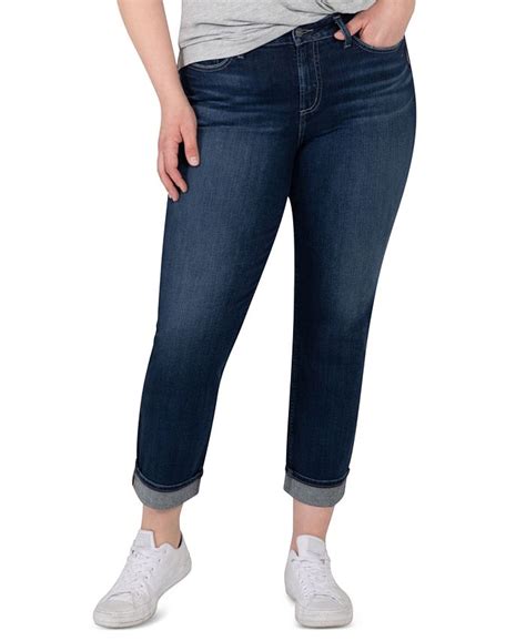 Silver Jeans Co Plus Size Avery Cropped Straight Jeans Macys