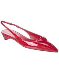 Prada Patent Pointy Toe Slingback Pump In Metallic Lyst