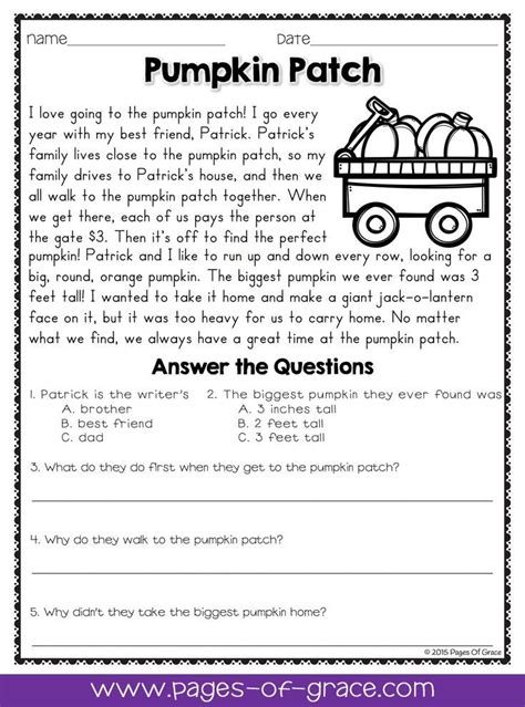 Comprehension Passages For Grade 3 With Questions And Answer