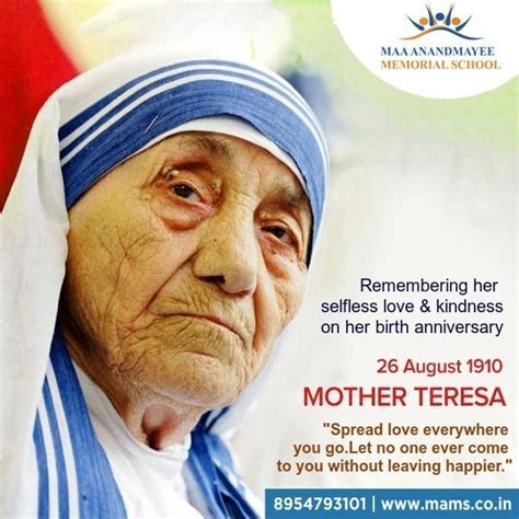 Mother Teresa Birth Anniversary Mother Teresa Selfless Love Selfless