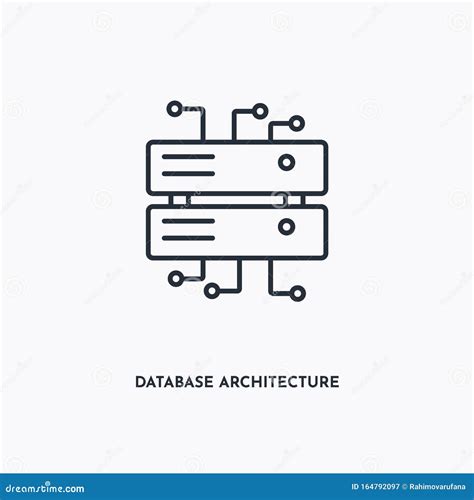 Database Architecture Outline Icon Simple Linear Element Illustration