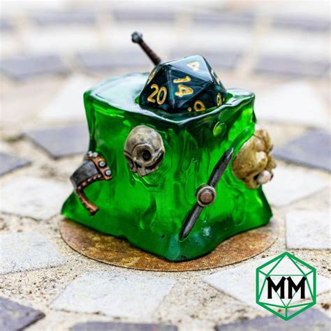 Gelatinous D6 D20 Dice Jail Painted Etsy Gelatinous Cube Dungeons