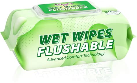 Dafi Flushable Wipes For Adult Wet Wipes80 Count Unscented Toilet