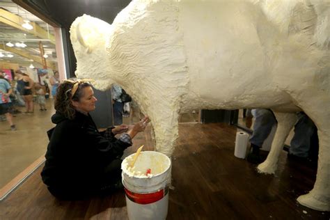 Butter Sculptures Including Cows And Bison At The Kansas State Fair