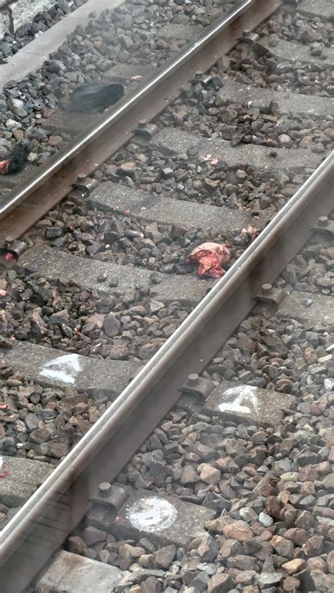 人身事故の現場、電車内から撮影されてしまうw