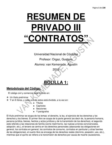 Resumen Privado Iii Contratos Resumen De Privado Iii Contratos