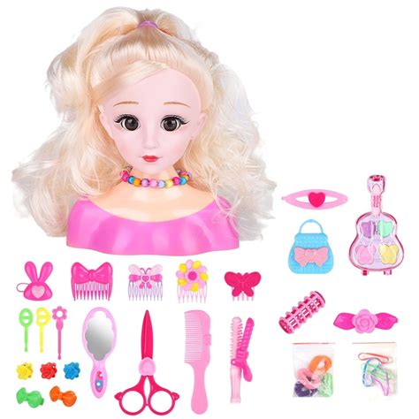 Girl Hair Styling Doll, Accessories Safe Makeup Styling Doll Toy Bright ...