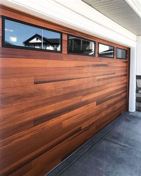 Contemporary Planks Faux Wood Garage Door Accents Woodtones By C H