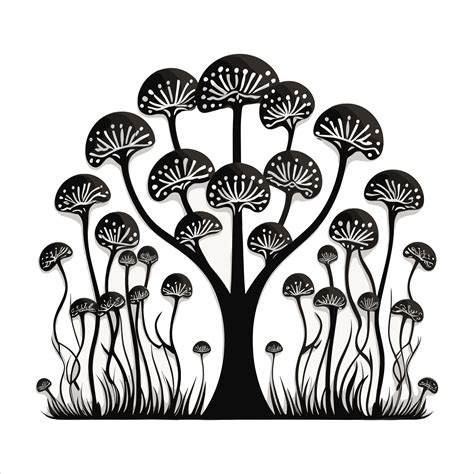 Mushroom silhouette on white background 48109170 Vector Art at Vecteezy