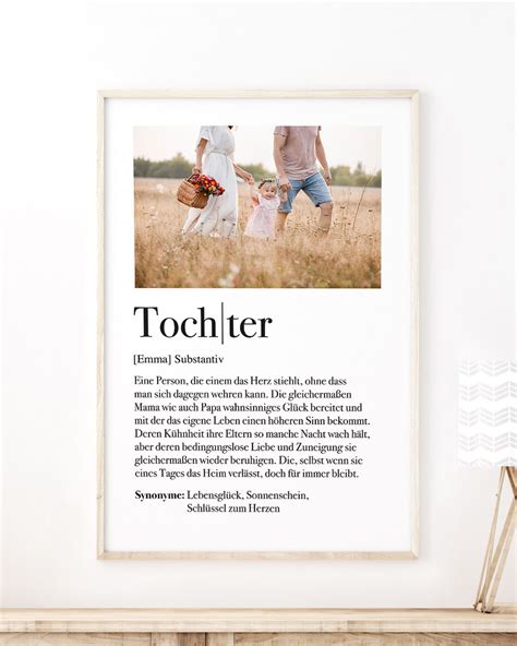 Definition Tochter Personalisiertes Foto Poster Visual Statements