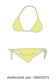Bikini Yellow Realistic Vector Illustration Isolated Stock Vector Royalty Free
