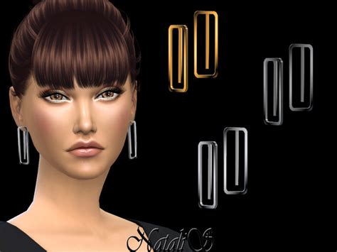 The Sims Resource Natalis Minimalist Geometric Earrings