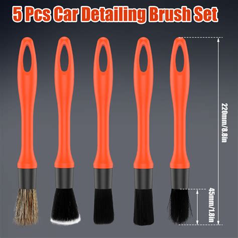 5Pcs Car Detailing Brush Set Automotive Detail Brush No Scratch