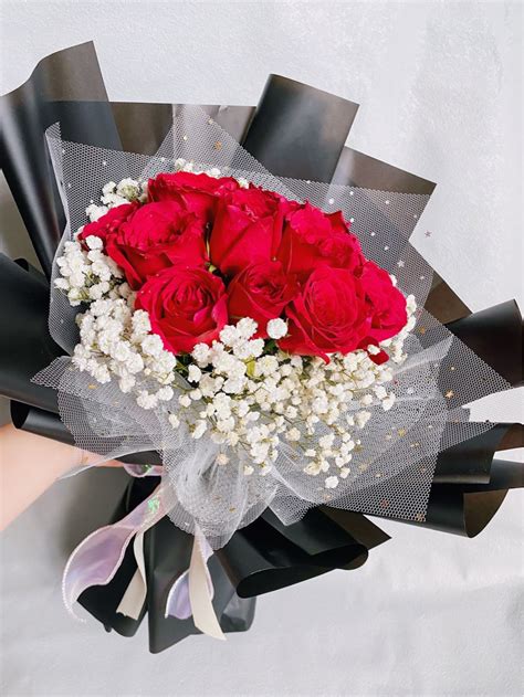 1 12 Stalks Fresh Rose Bouquet Valentines Day Hand Bouquet