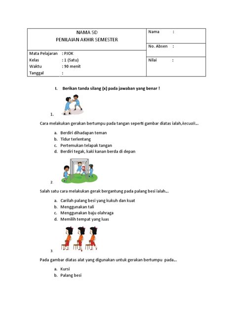 Soal Pjok Kelas 1 Semester 2 Pdf