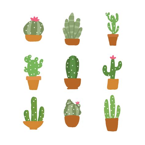 Cactus Doodle Set Vector Art At Vecteezy