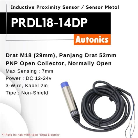 Jual Autonics PRDL18 14DP Inductive Proximity Sensor Deteksi Besi 100