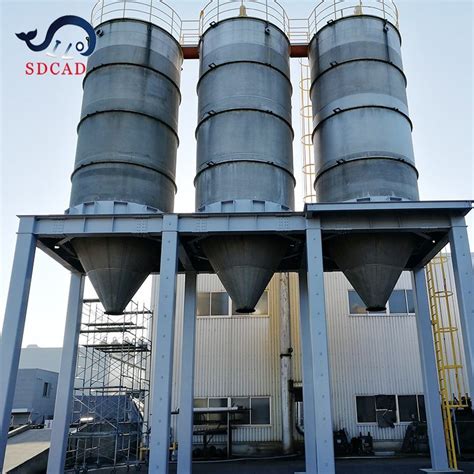 Sdcad ได้ปรับแต่ง Powder Storage Silofly Ash Silo วางสลัก 180 ตัน