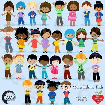 Classroom Clipart, Multicultural Kids Reading Clipart, AMB-2317 | TpT