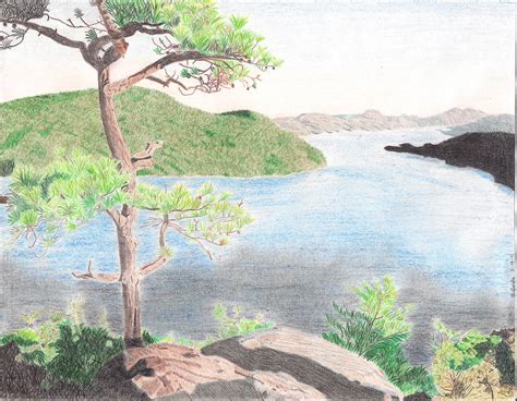 Lake George Ny Colored Pencil Drawing By Bgshepard On Deviantart