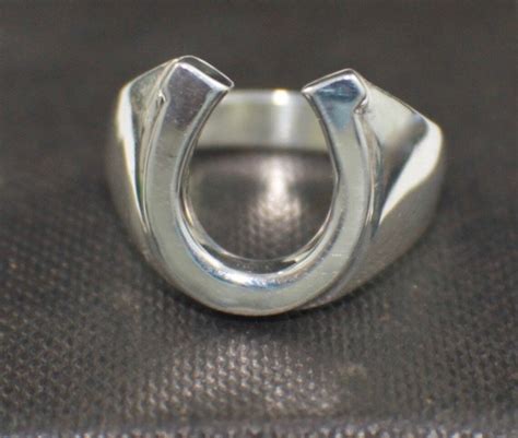 Sterling Silver Horseshoe Ring Equestrian Jewelry Good Luck Etsy