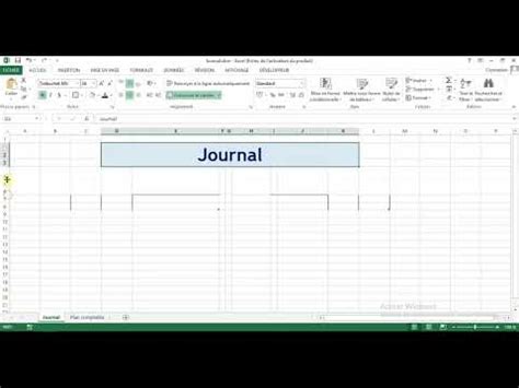 Comment créer le JOURNAL avec Excel YouTube