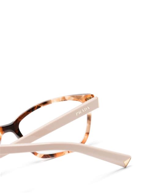 Prada Eyewear Tortoiseshell Effect Square Frame Glasses Brown FARFETCH