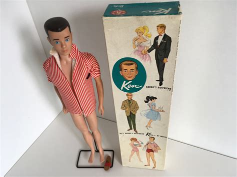 Vintage S Barbie Doll Ken Flocked Hair Brunette Original Etsy