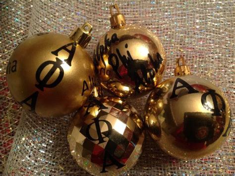 Set Of Four Fraternity Ornaments Inspired By Alpha Phi Alpha Etsy