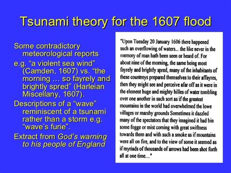 The British Tsunami: the 1607 flood.