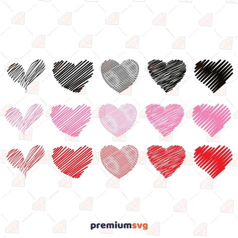 Scribble Hearts SVG Vector, Instant Download | PremiumSVG